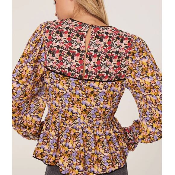 Hofmann Copenhagen Floral Peasant Blouse Size 8 Peplum Cottage Designer $325 - Picture 2 of 10